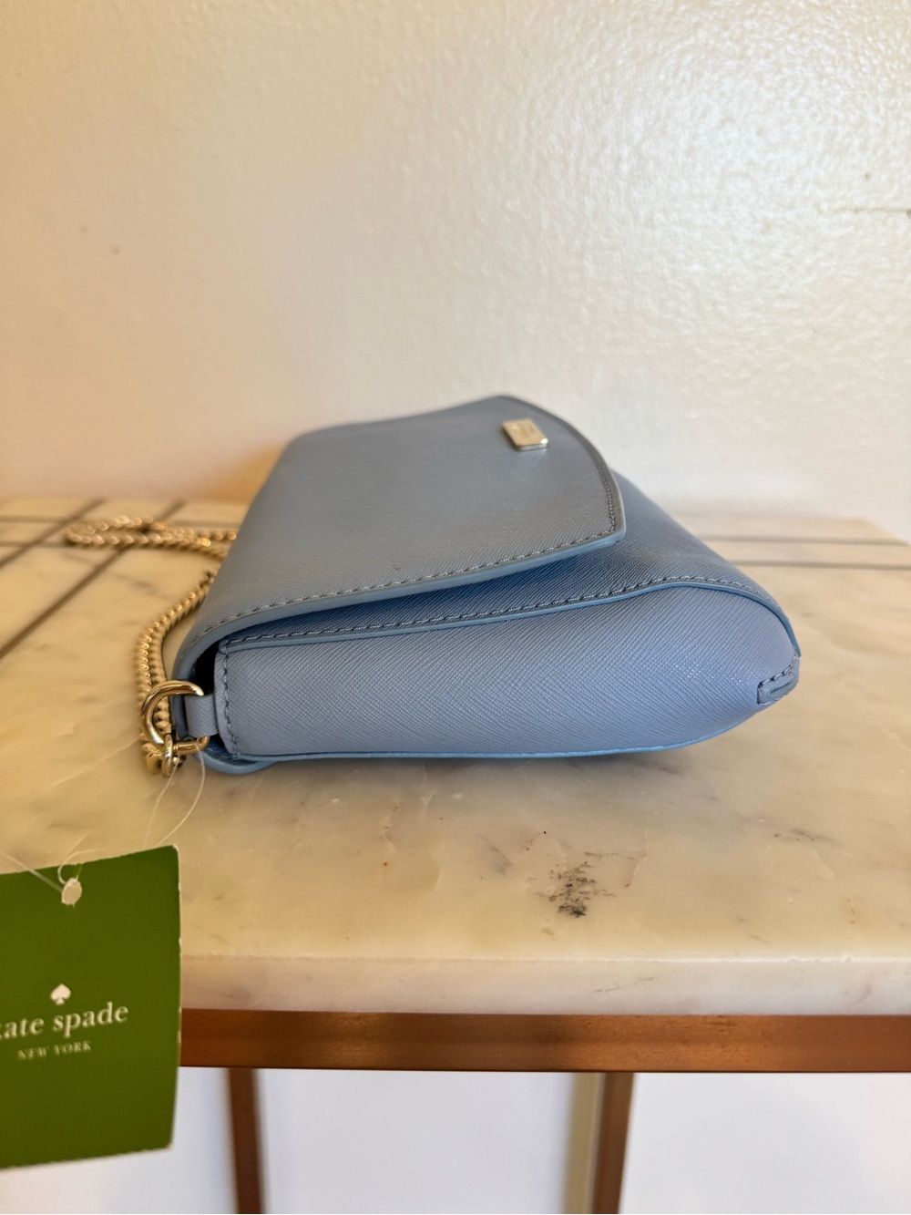 NWT kate spade Blue Leather Crossbody/Shoulder Bag with detachable leather strap - Picture 8 of 16